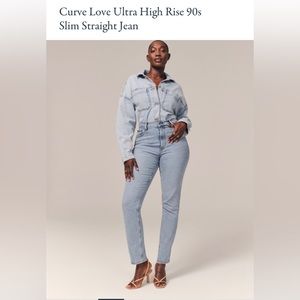 Abercrombie & Fitch Curve Love Ultra High Rise 90’s Slim Straight Size 30 R